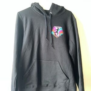 Ally Black Hooded Sweatshirt with Color Pop Chest Logo